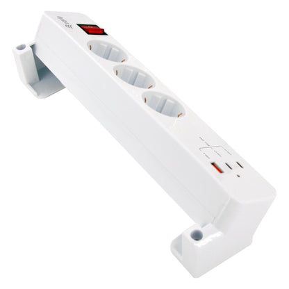 Equip Steckdosenleiste CEE7/7 90°->3xSchuko/2xUSBC+USBA