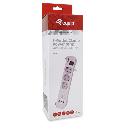 Equip Steckdosenleiste CEE7/7 90°->3xSchuko/2xUSBC+USBA