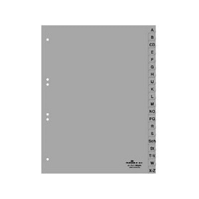 A-Z Register A4 20tlg. aus PP volldeck. grau