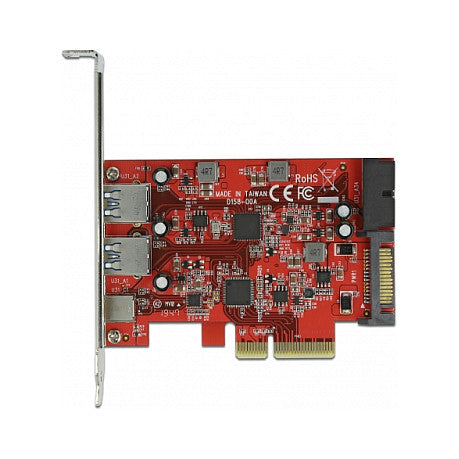 PCI Express x4 Karte zu 1 x extern USB Type-C™ Buchse + 2 x extern USB Typ-A Buchse SuperSpeed USB 10 Gbps + 1 x intern USB 5 Gbps Pfostensteck
