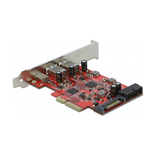 PCI Express x4 Karte zu 1 x extern USB Type-C™ Buchse + 2 x extern USB Typ-A Buchse SuperSpeed USB 10 Gbps + 1 x intern USB 5 Gbps Pfostensteck
