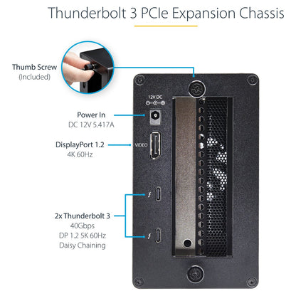 STARTECH.COM Thunderbolt 3 PCIe Erweiterungsgehuse mit DisplayPort - PCIe x16 - TB 3 PCIe Gehuse - Thunderbolt 3 PCI Express
