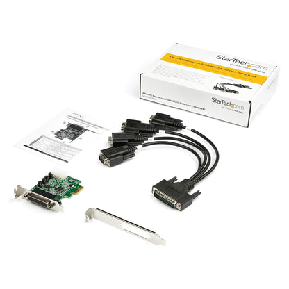 STARTECH.COM PCI Express serielle Schnittstellenkarte mit 4 Ports - 16950 UART - Low Profile - 256-Byte-FIFO-Cache