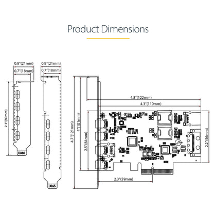 STARTECH.COM 5-Port USB-C PCIe Karte USB 3.2 10 Gbit USB C PCI Express USB C Erweiterungskarte 4x USB-C 1x USB-A Intern