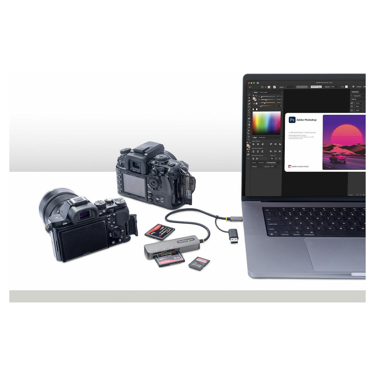 STARTECH.COM USB 3.0multikartenleser SD/microSD/CF USB-C Kartenleser mit USB-A Adapter Externer Kartenlesegert