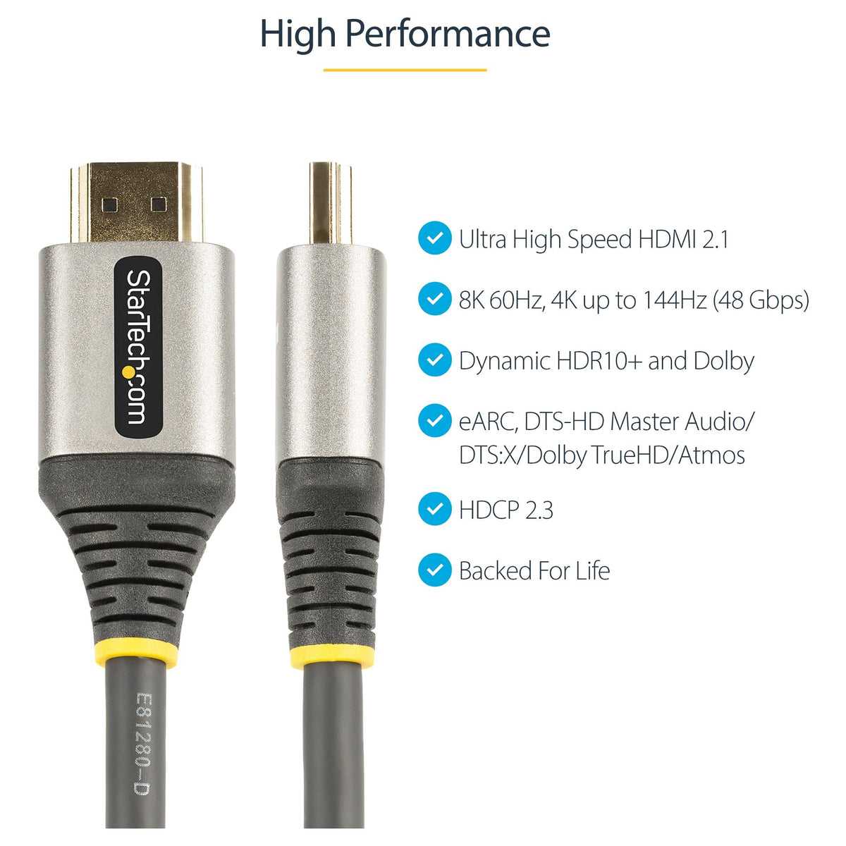 STARTECH.COM 5m Ultra High Speed HDMI Cable - 8K 60Hz - Certified HDMI Cable - HDMI 2.1 - 26 AWG
