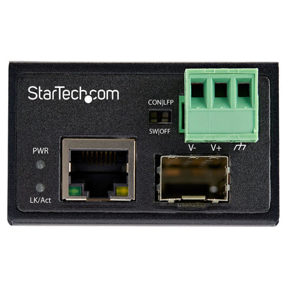 Industrial Media Converter - 100Mbit/s Medienkonverter LWL Kupfer - SM/MM Glasfaser auf Kupfer 12-56V DC IP-30