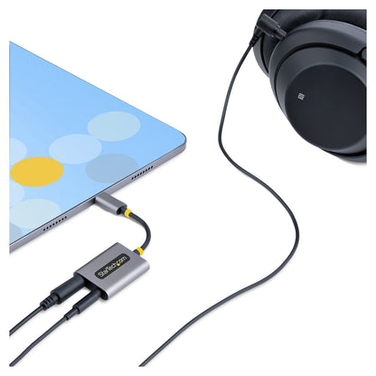 STARTECH.COM USB-C Audio Splitter USB-C Dual Kopfhrer Splitter/Adapter mit Mikrofoneingang USB-C auf Klinke fr 2 Kopfhrer