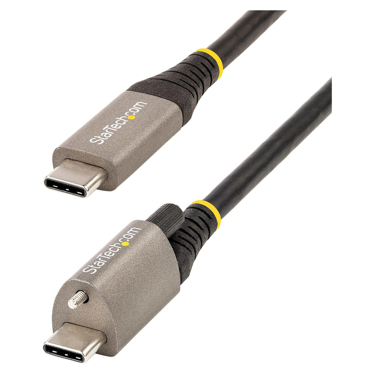 STARTECH.COM 0.5m USB-C cable with top screw locking device 10Gbit/s - USB 3.1/3.2 Gen 2 Type-C cable - 100W 5A PD DP-Alt-Mode
