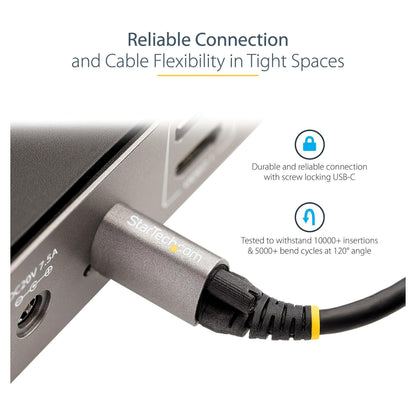 STARTECH.COM 0.5m USB-C cable with top screw locking device 10Gbit/s - USB 3.1/3.2 Gen 2 Type-C cable - 100W 5A PD DP-Alt-Mode