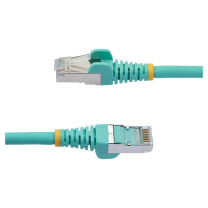 STARTECH.COM 3m CAT6a Ethernet Cable Aqua Low Smoke Zero Halogen LSZH 10GbE 100W PoE S/FTP Snagless RJ-45 Network Patch Cord