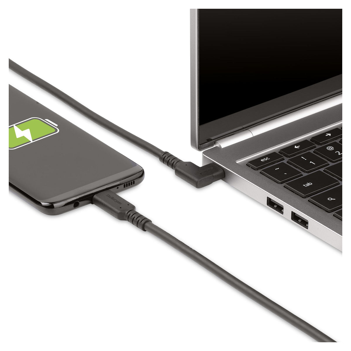 STARTECH.COM 2 m USB-C Kabel Gewinkelt 5Gbit/s USB C auf USB C Datenkabel/Monitor/Docking Station Kabel 4K 100W