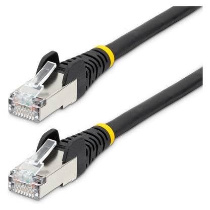 STARTECH.COM 5m CAT6a Ethernet Cable Black Low Smoke Zero Halogen LSZH 10GbE 100W PoE S/FTP Snagless RJ-45 Network Patch Cord