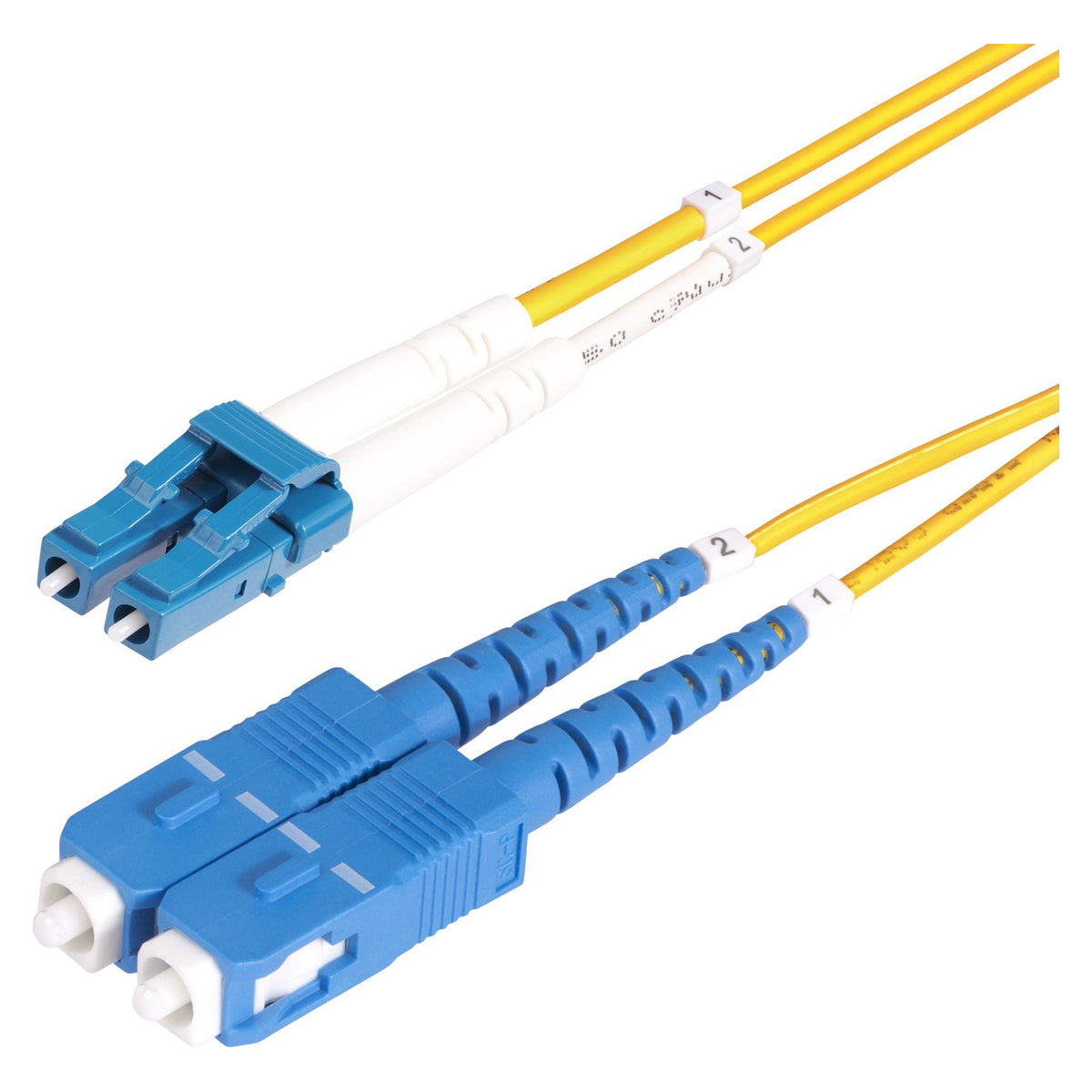 STARTECH.COM 2m OS2 LWL Patchkabel LC zu SC UPC Singlemode Duplex 9/125um 10G Kabel LSZH Glasfaserkabel LC auf SC