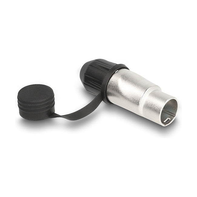 Modularer Stecker feldkonfektionierbar Cat.6A mit robusten Kabelsteckergehäuse und Schutzkappe passend für die Delock Durchführungskupplungen 670