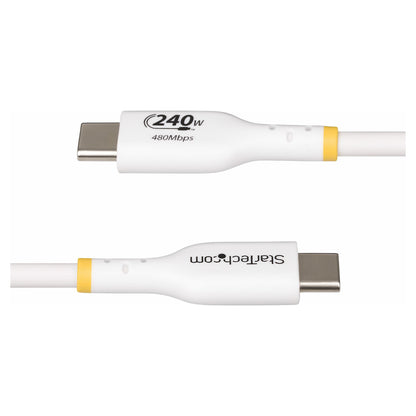STARTECH.COM 2m Weisses USB-C Ladekabel USB-IF zertifiziert USB C Schnellladekabel 240W PD EPR USB C 2.0 Laptop-Ladekabel