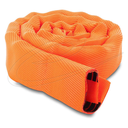 Doppellagiger flachliegender Schutzschlauch 40 x 16 mm mit schwarzer Verschleißanzeige, für Kabel oder Kupfersammelschienen, PET, orange 1 m