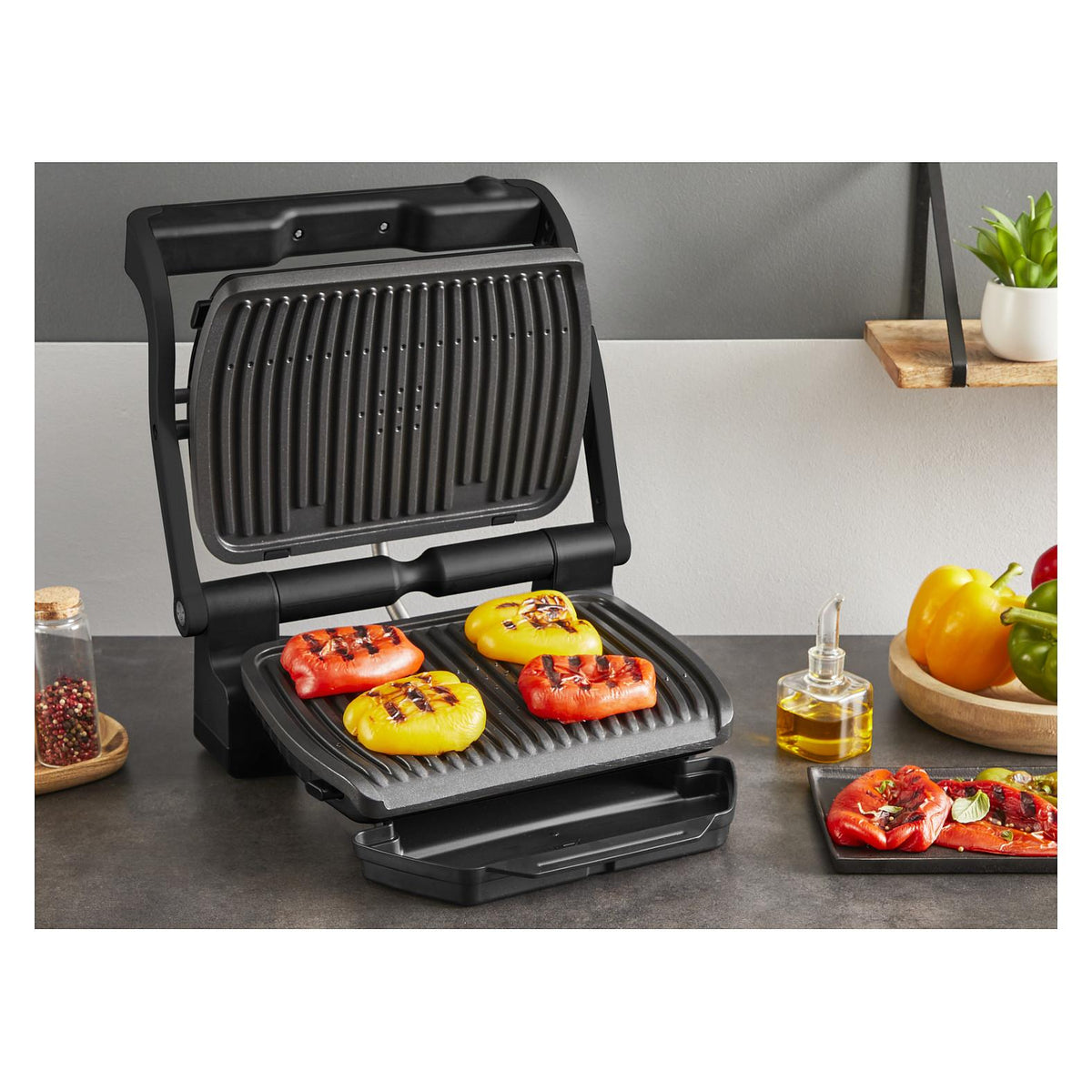 GC7178 OptiGrill+ erneuerte Kochstufenanzeige, 6 Automatikprogramme, inkl. Rezeptbuch