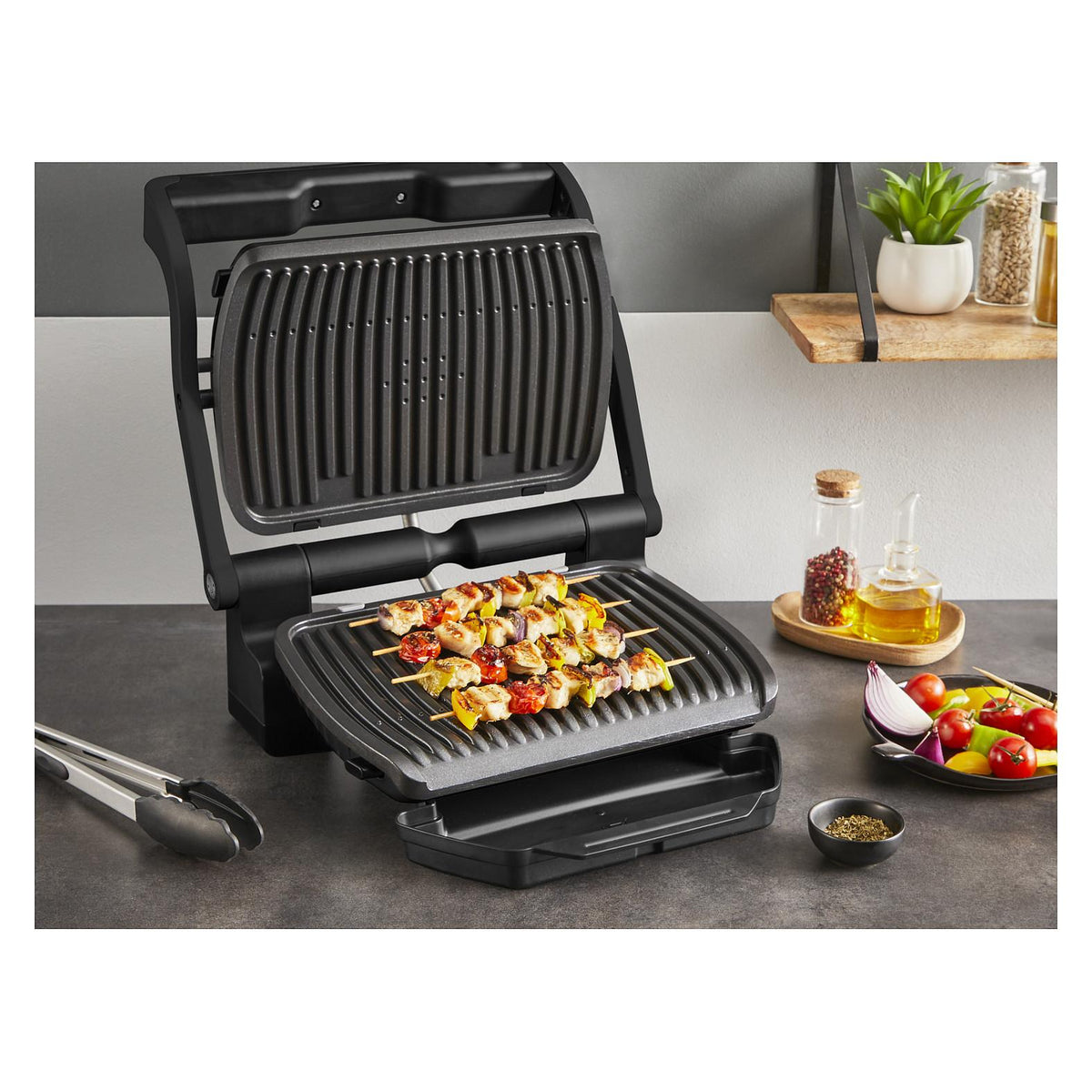 GC7178 OptiGrill+ erneuerte Kochstufenanzeige, 6 Automatikprogramme, inkl. Rezeptbuch