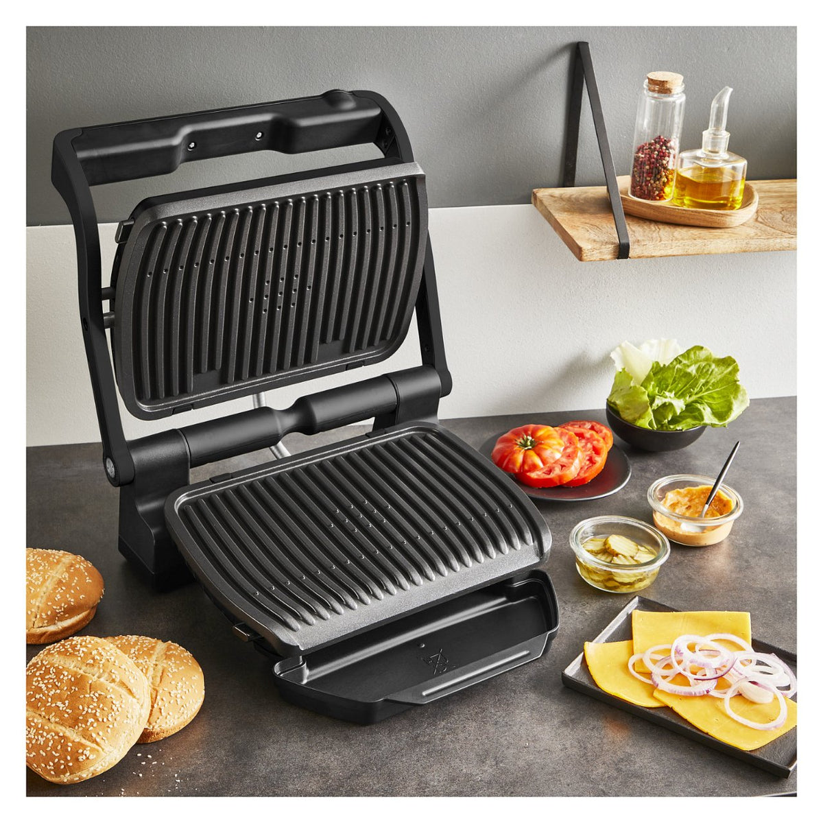 GC7178 OptiGrill+ erneuerte Kochstufenanzeige, 6 Automatikprogramme, inkl. Rezeptbuch