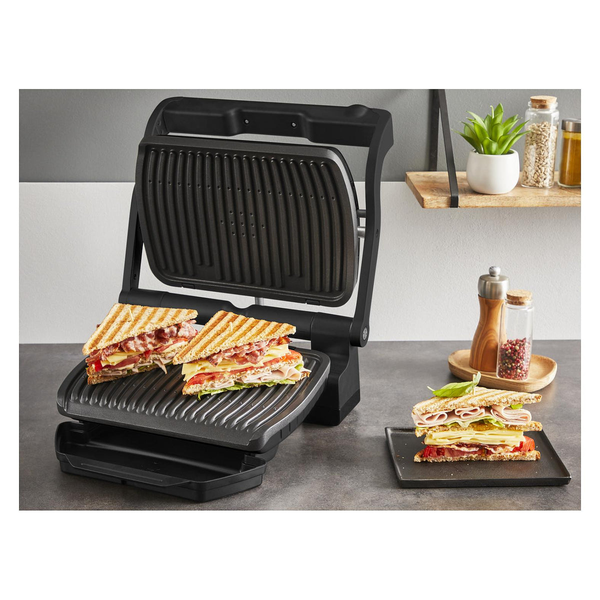GC7178 OptiGrill+ erneuerte Kochstufenanzeige, 6 Automatikprogramme, inkl. Rezeptbuch