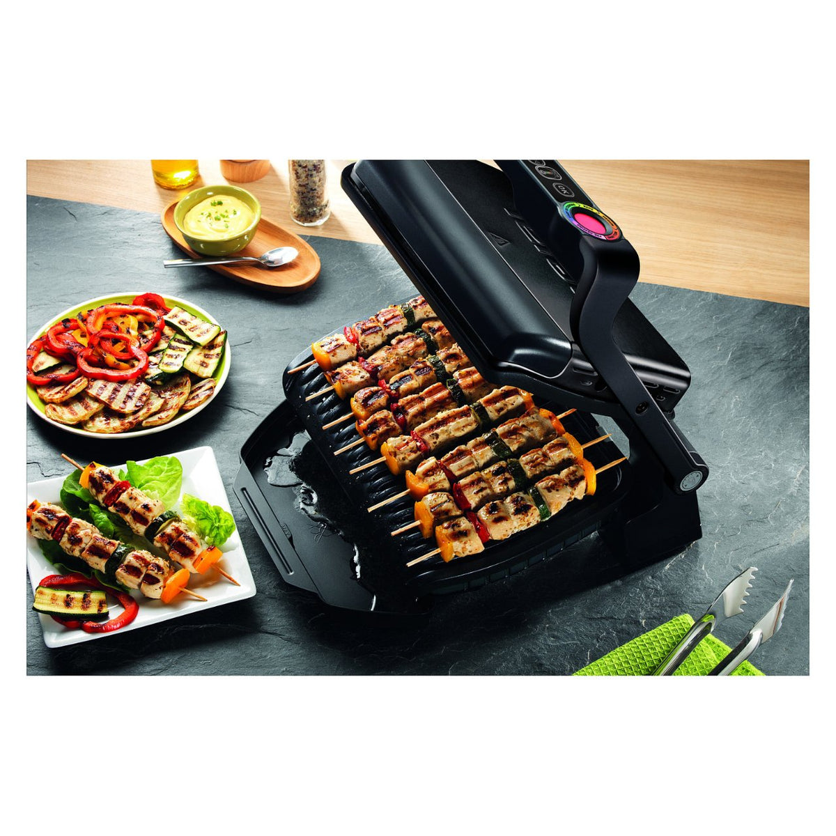 GC712834 Grill, OptiGrill+, 2000W, 6 automatic programs, Black