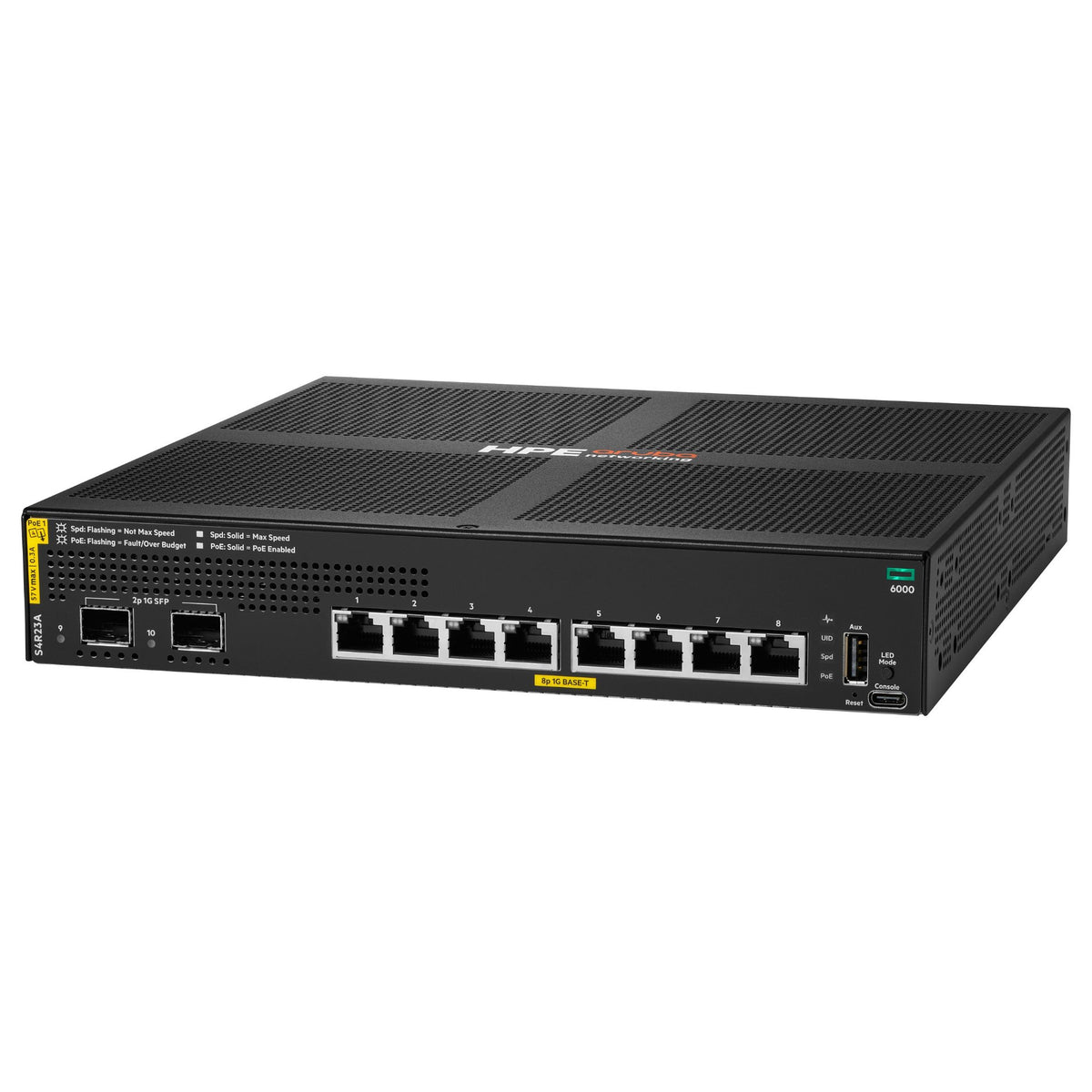 Aruba Networking CX 6000 8-port 10M/100M/1G Class 4 PoE 2-port SFP 1G 67W Switch