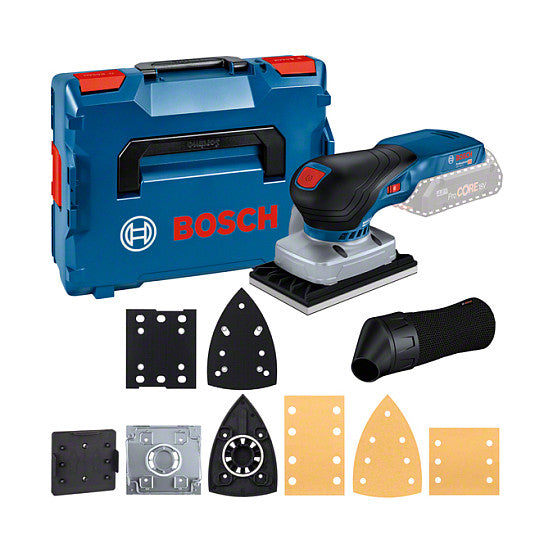 Powertools Akku-Schwingschleifer GSS 18V-13 Professional solo (blau/schwarz, ohne Akku und Ladegert, in L-BOXX, 3 Schleifplatten)