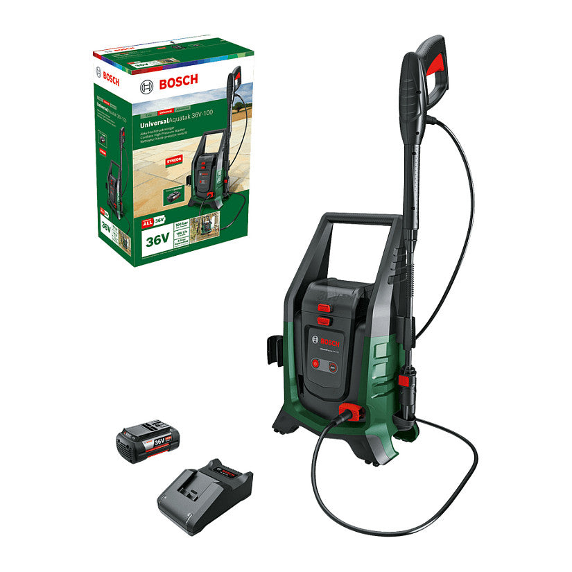 Powertools Akku-Hochdruckreiniger UniversalAquatak 36V-100, 36Volt (grn/schwarz, Li-Ionen Akku 4,0Ah, POWER FOR ALL)