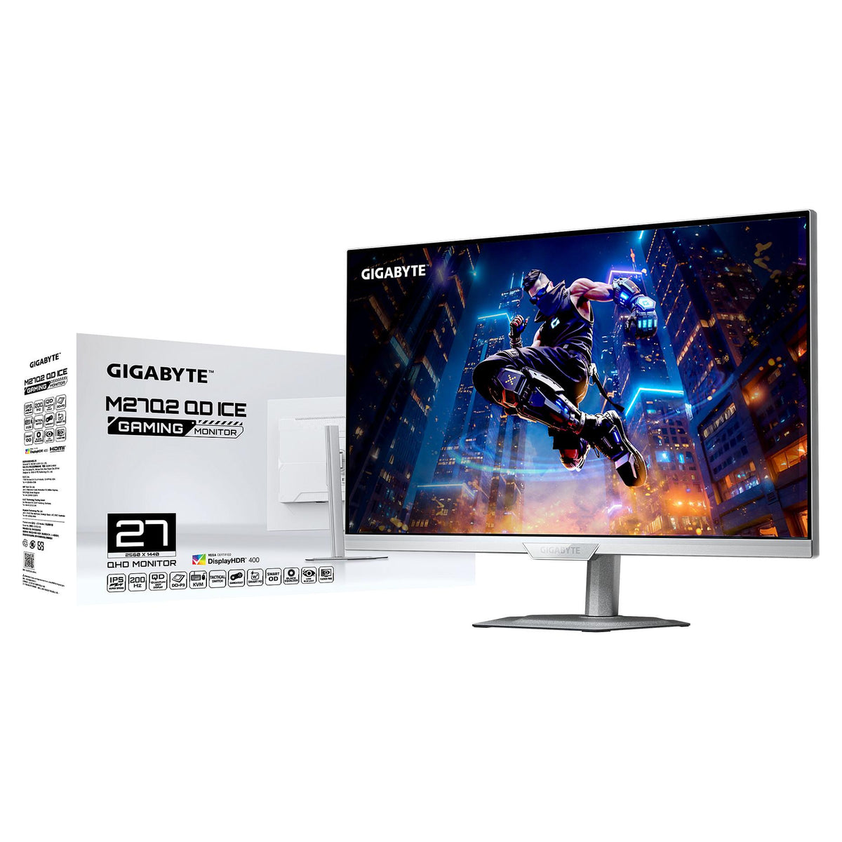 68,6cm/27" (2560x1440) GIGABYTE M27Q2 QD ICE WQHD SS IPS 1ms 200Hz HDMI DisplayPort USB-C USB HDR VESA Pivot