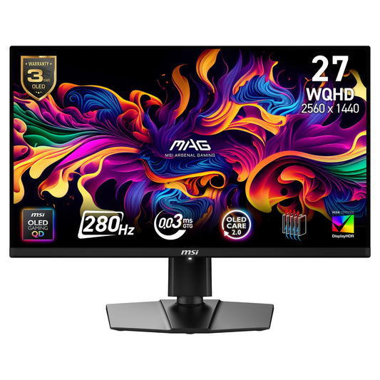 67,3cm/26,5" (2560x1440) MSI MAG 271QPDE QD-OLED X28 16:9 WQHD QD-OLED 0,03ms 280Hz HDMI USB-C