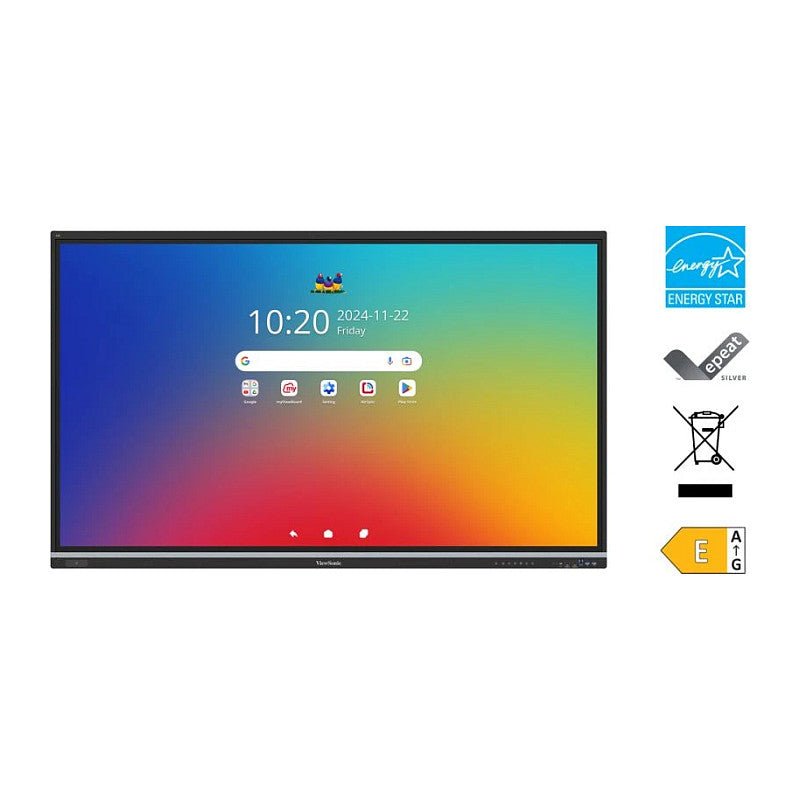 189,2cm/74,5" (3840x2160) ViewSonic IFP7551-3C 16:9 4K TFT LCD 6,5ms HDMI DisplayPort USB-C USB LAN VESA Speaker Touch