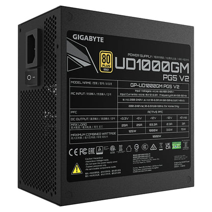 1000W GIGABYTE UD1000GM PG5 V2 1000W ATX Netzteil, 80+ Gold, PCIe5.1, ATX3.1 voll modular