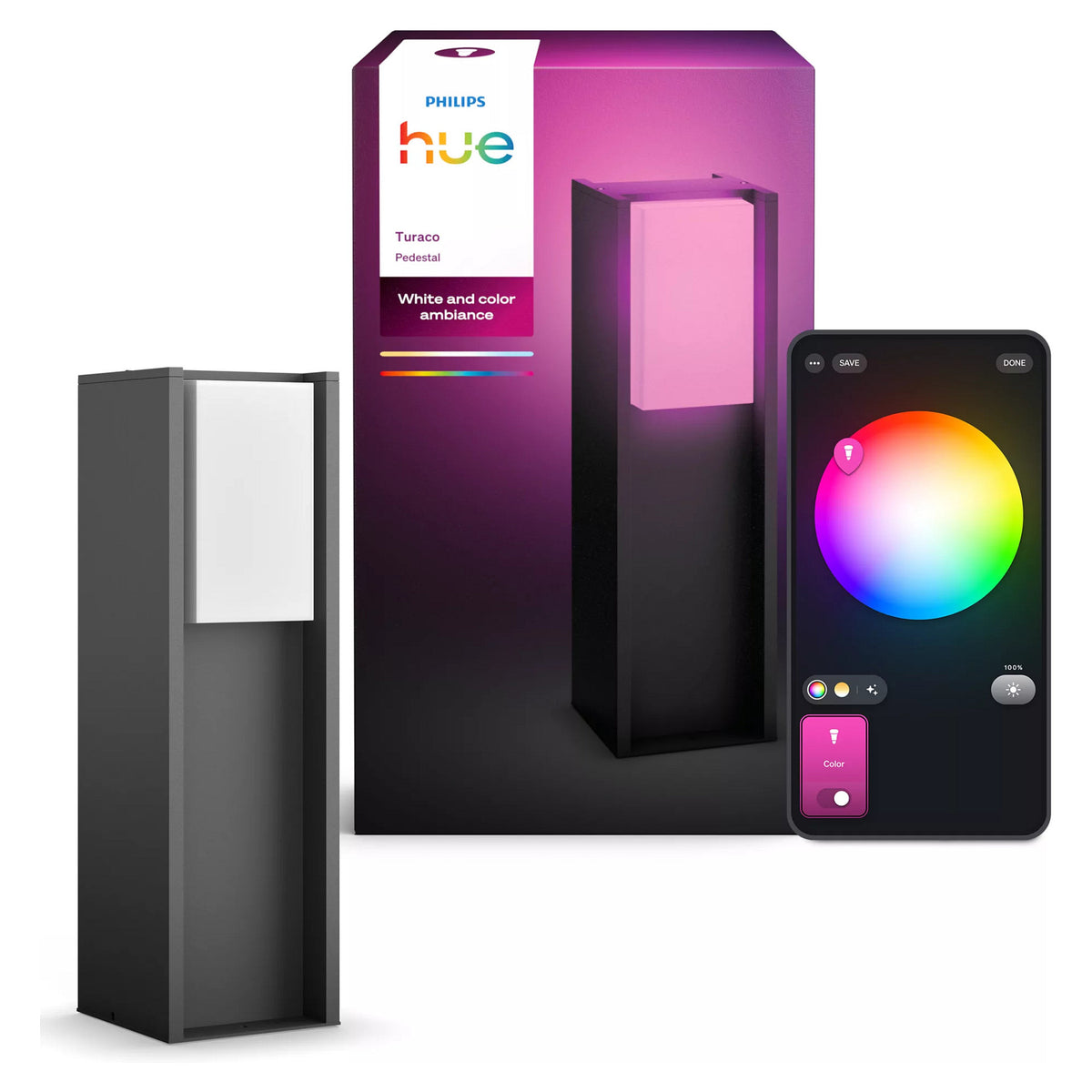 Philips Hue White & Col. Ambiance Turaco Sockelleuchte anthr.