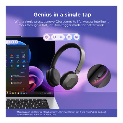 Lenovo ThinkPad Dual-Mode Wireless ANC Foldable Headset 8550 Aura Edition Teams USB-A