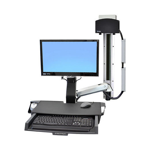 ERGOTRON StyleView Sit-Stand Combo Ablageflaechen-System Wandmontage LCD bis 61cm 24Zoll 14,5kg.mit CPU Halter klein