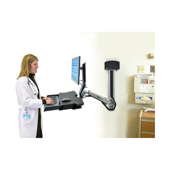 ERGOTRON StyleView Sit-Stand Combo Ablageflaechen-System Wandmontage LCD bis 61cm 24Zoll 14,5kg.mit CPU Halter klein