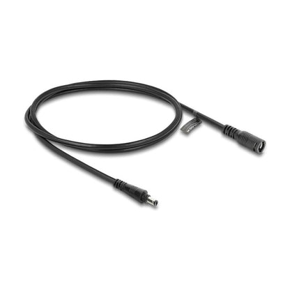 DC Verlängerungskabel 5,5 x 2,5 mm Stecker zu Buchse mit Bajonettverschluss 18 AWG, 1 m schwarz