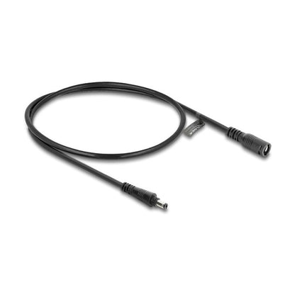 DC Verlängerungskabel 5,5 x 2,1 mm Stecker zu Buchse mit Bajonettverschluss 18 AWG, 0,5 m schwarz