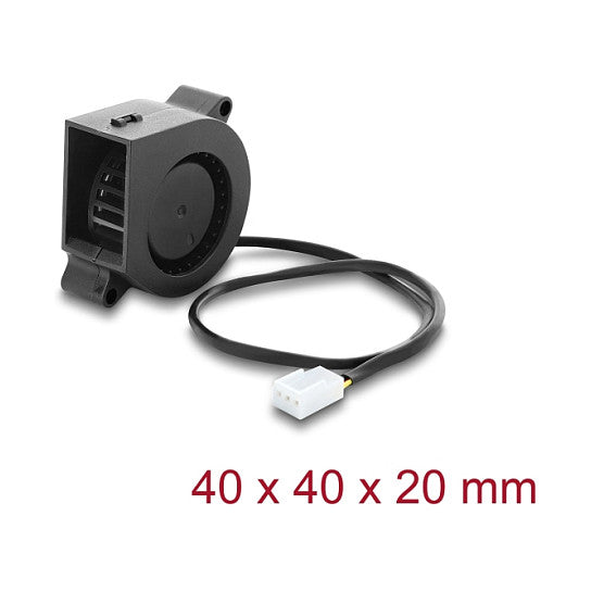 Radiallüfter / Lüftergebläse 12 V DC 40 x 40 x 20 mm mit 3-Pin Lüfteranschluss, schwarz