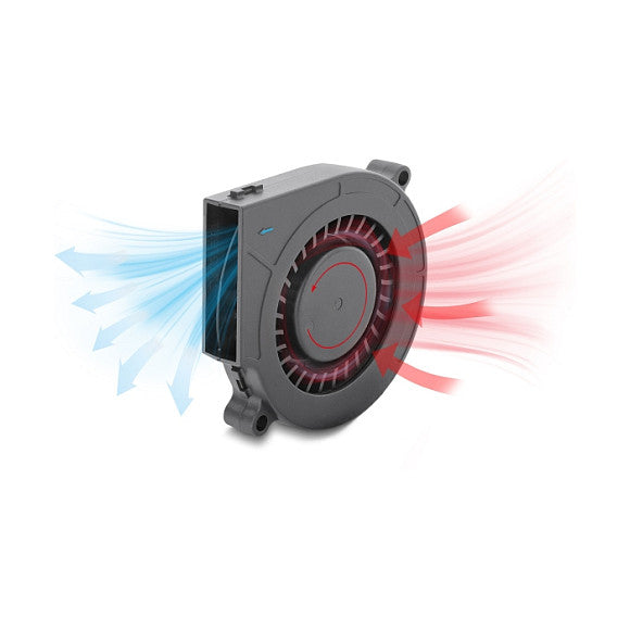 Radiallüfter / Lüftergebläse 12 V DC 75 x 75 x 15 mm mit 3-Pin Lüfteranschluss, schwarz