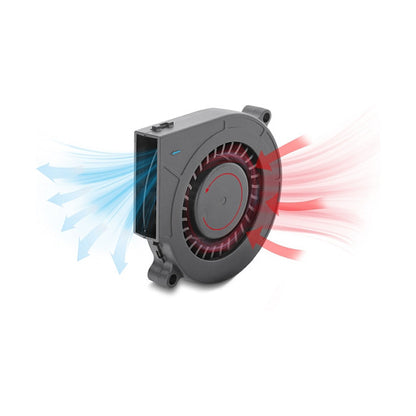 Radiallüfter / Lüftergebläse 12 V DC 75 x 75 x 15 mm mit 3-Pin Lüfteranschluss, schwarz