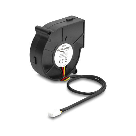 Radiallüfter / Lüftergebläse 12 V DC 75 x 75 x 25 mm mit 3-Pin Lüfteranschluss, schwarz
