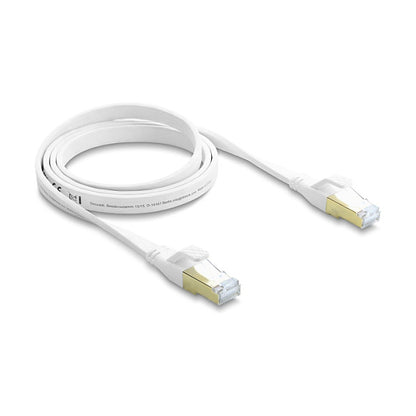 RJ45 Flachband Patchkabel Cat.8.1 U/FTP bis 40 Gbps 1 m weiß
