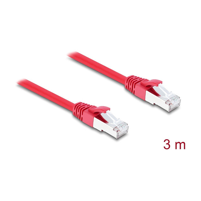 RJ45 Netzwerkkabel Cat.6A S/FTP 3 m rot