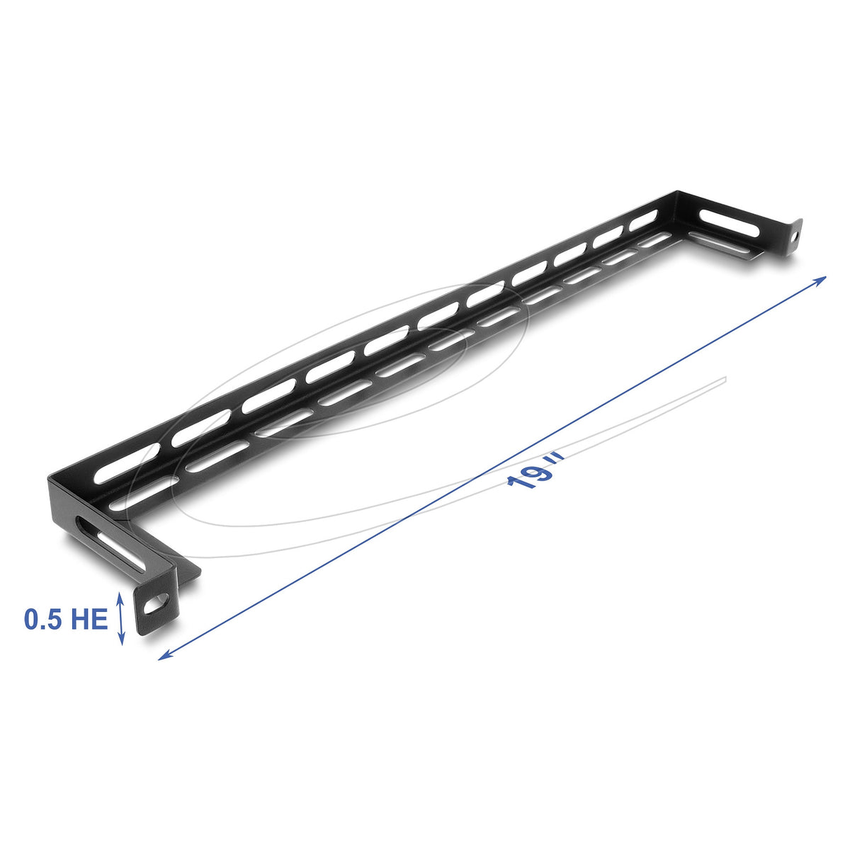 19" 0,5 HE Panel L-Form 80 mm mit Kabelbinderbefestigung schwarz