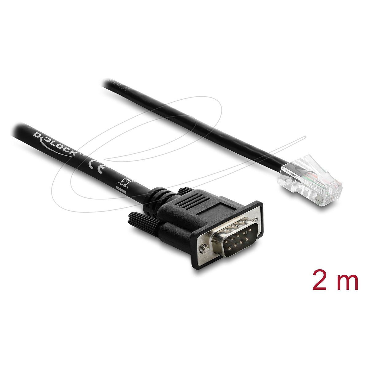 Seriell RS-232/422/485 Adapterkabel Sub-D 9 Stecker zu RJ45 Stecker 2 m