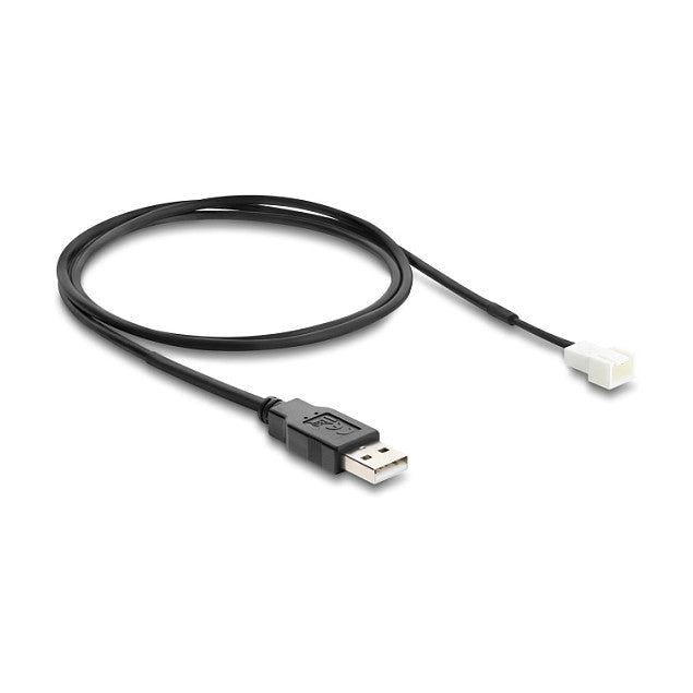 Lüfterkabel USB 2.0 Typ-A Stecker zu 3 Pin (2 Pins belegt) Lüfteranschluss-Stecker 1 m
