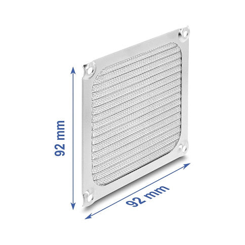 Lüftergitter 92 x 92 mm Aluminium – Lüfter Staubfilter mit Edelstahl-Filtergewebe