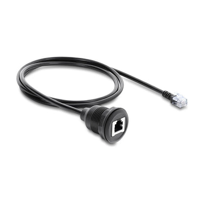 Kabel RJ12 Stecker zu RJ12 Buchse zum Einbau 1 m schwarz